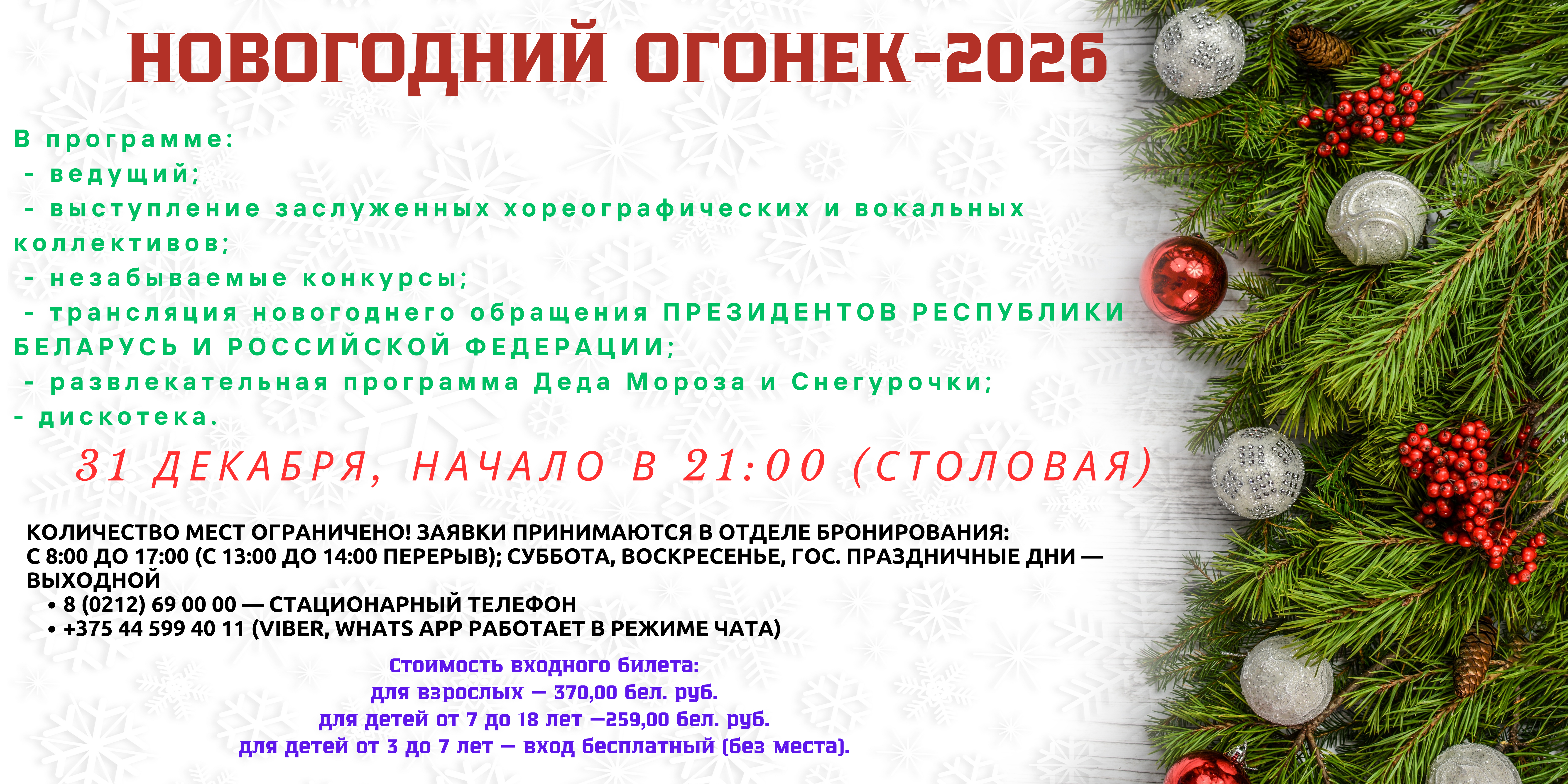 Путевки на новогодний период